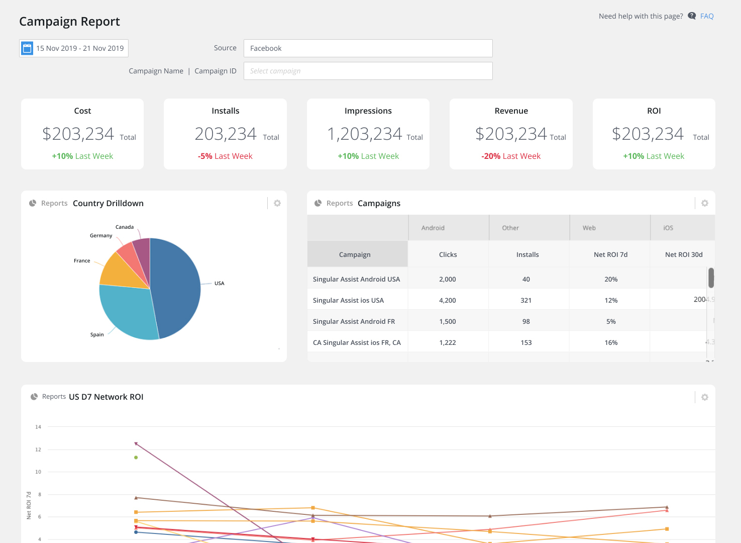 screenshot of Singular