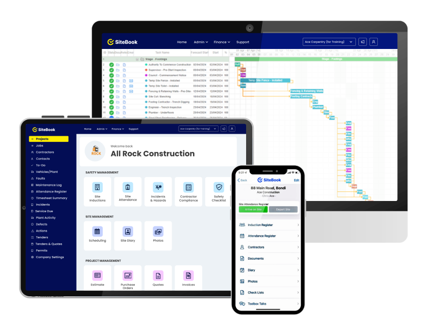 screenshot of SiteBook