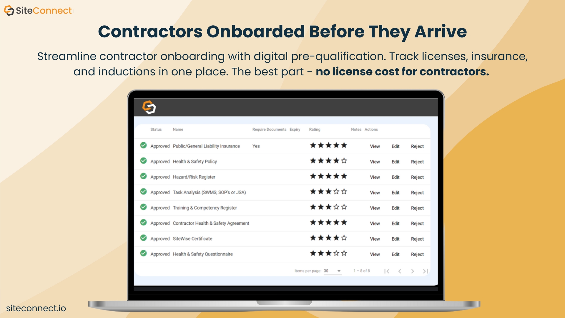 screenshot of SiteConnect
