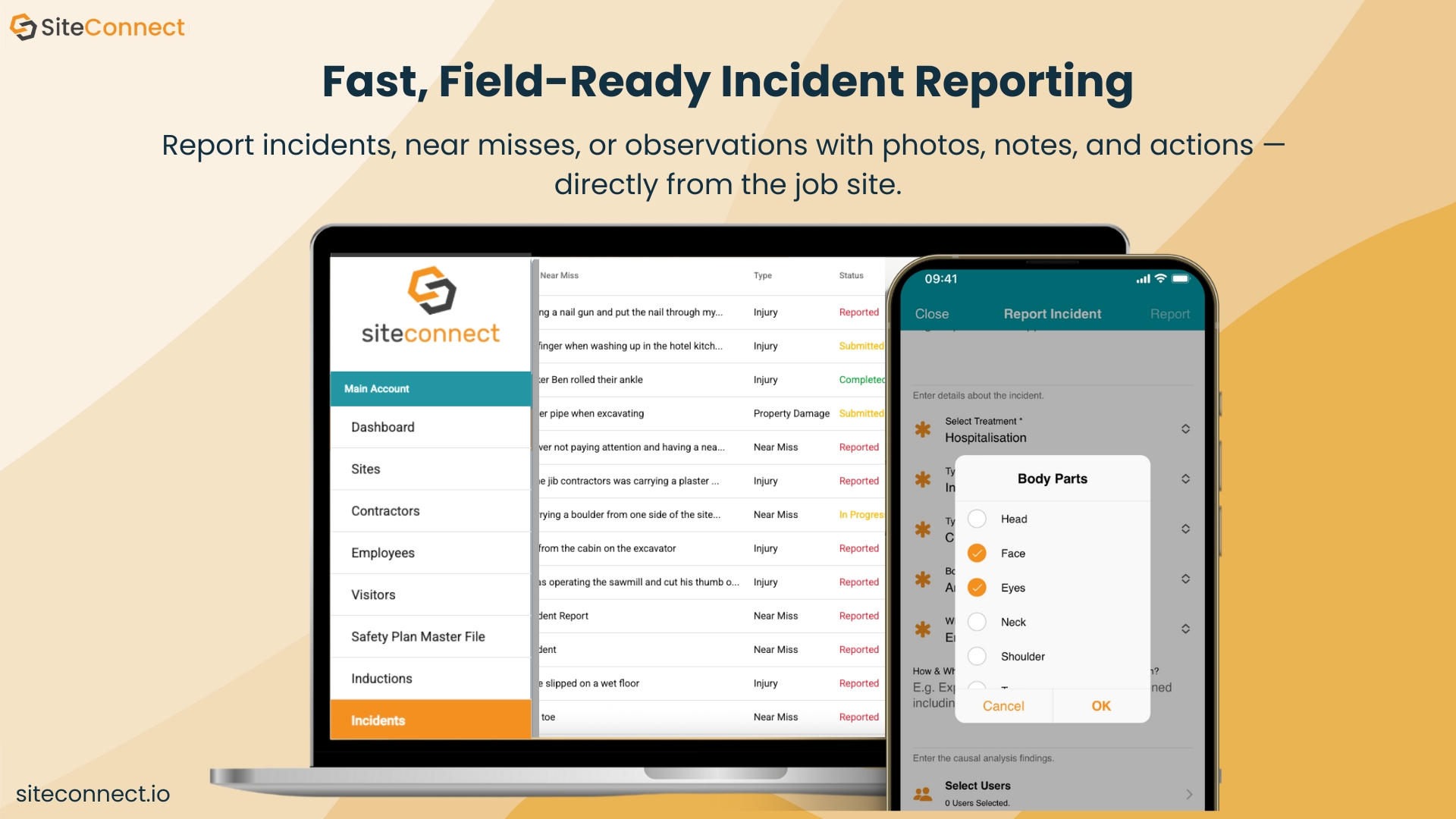 screenshot of SiteConnect
