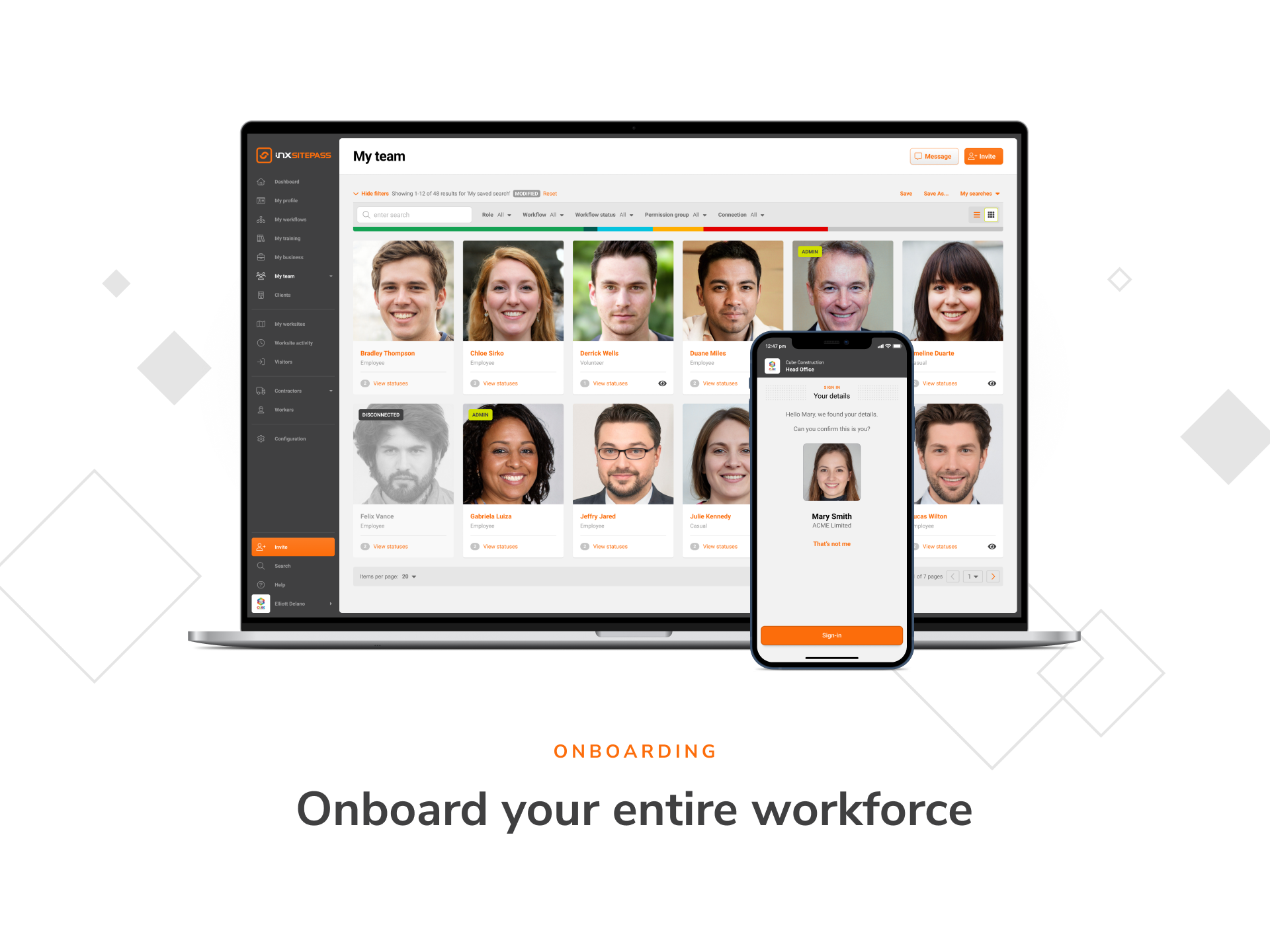 screenshot of Sitepass