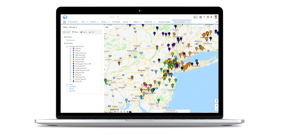screenshot of Sitetracker