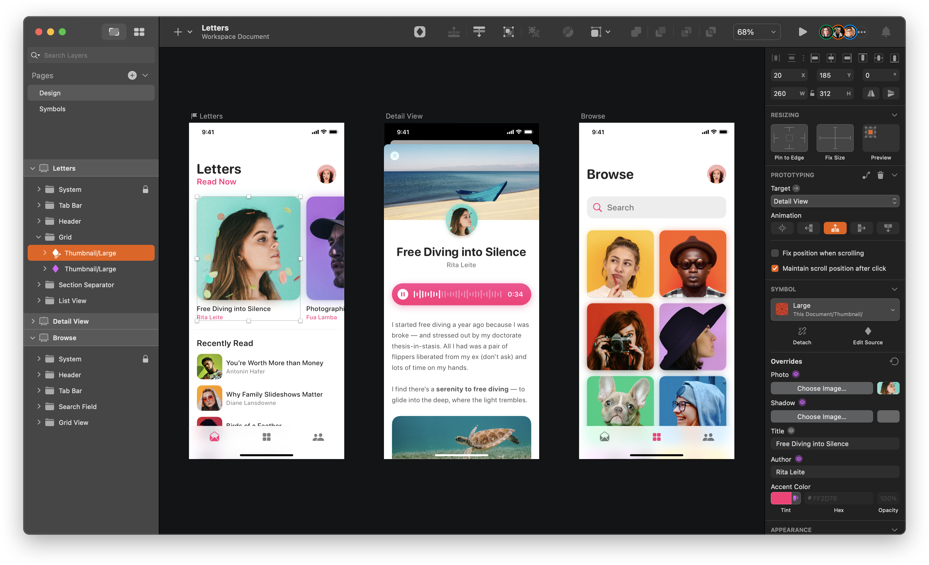 screenshot of Sketch