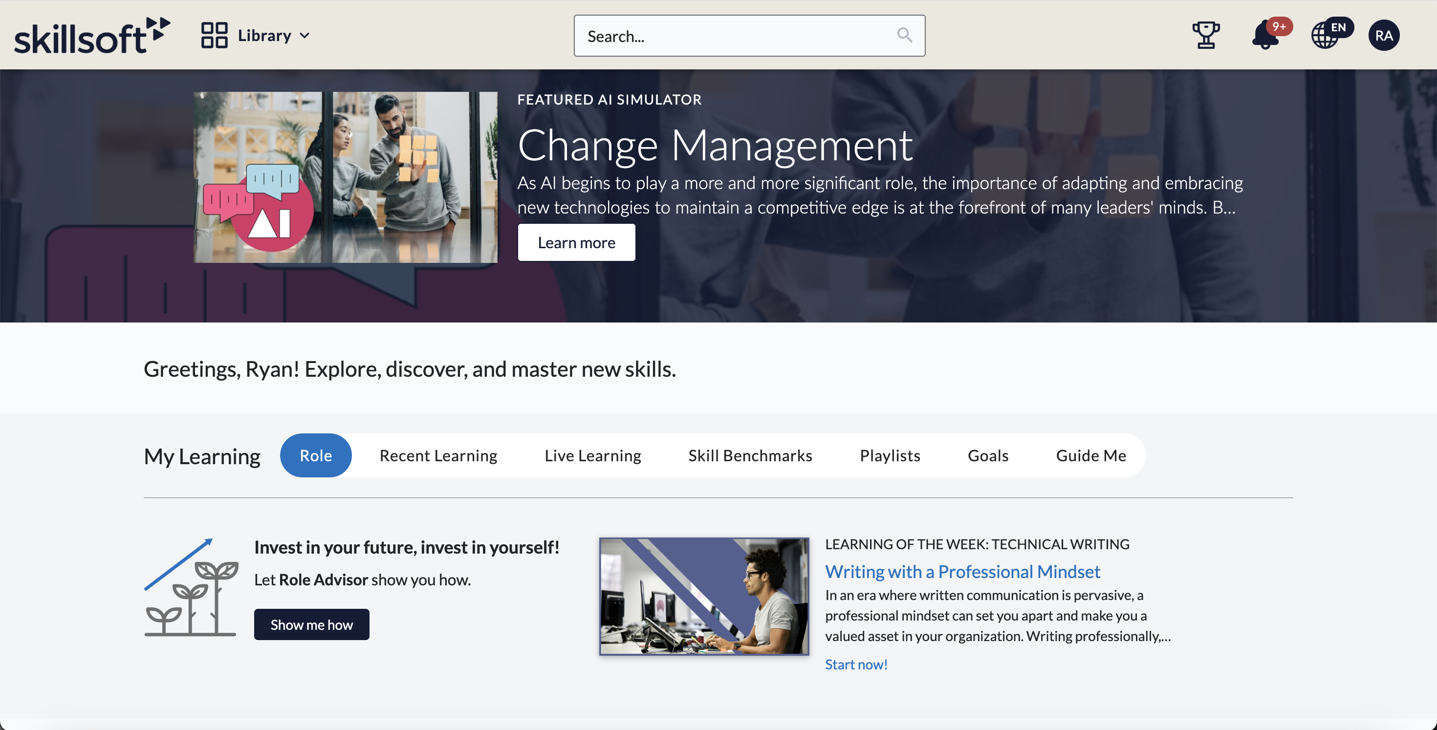 screenshot of Skillsoft