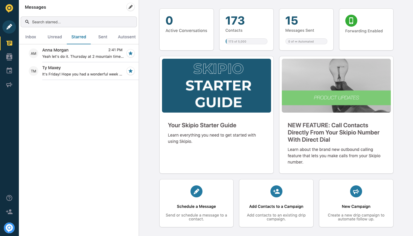 screenshot of Skipio