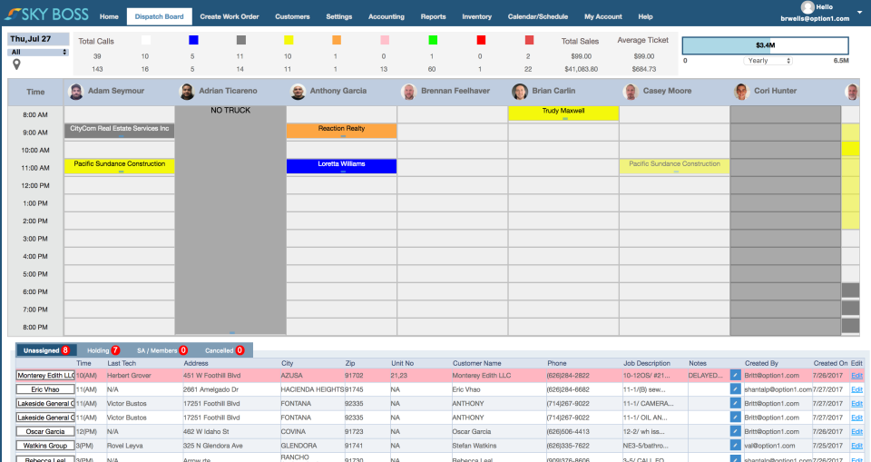 screenshot of SkyBoss