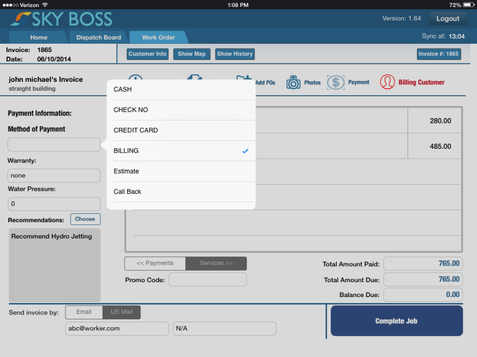 screenshot of SkyBoss