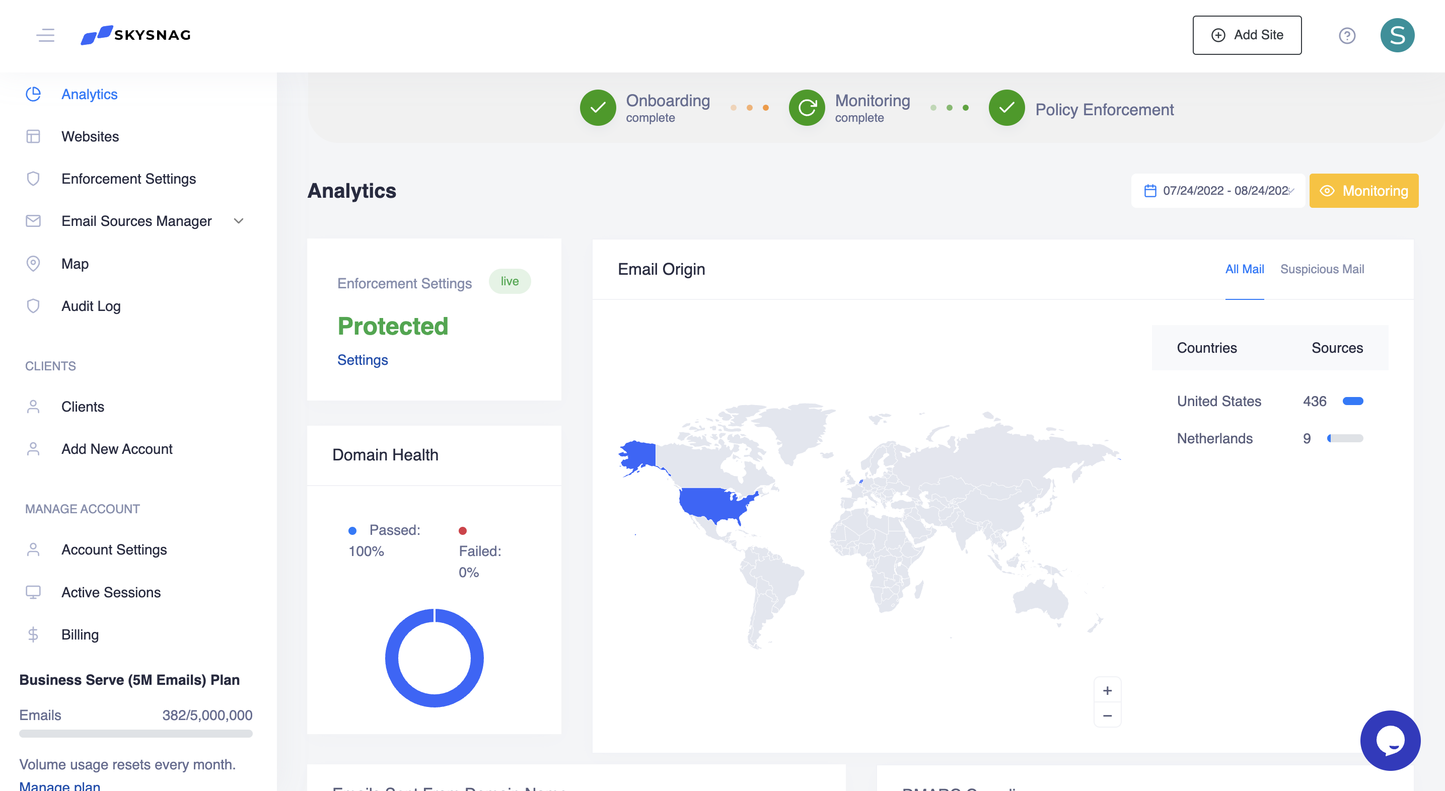 screenshot of Skysnag