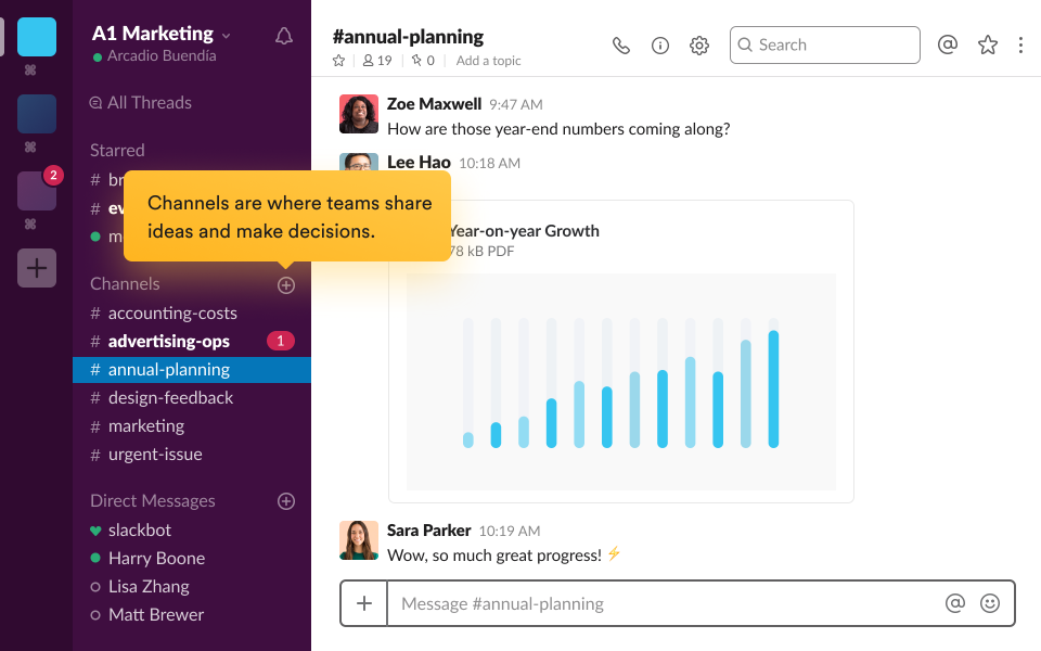 screenshot of Slack