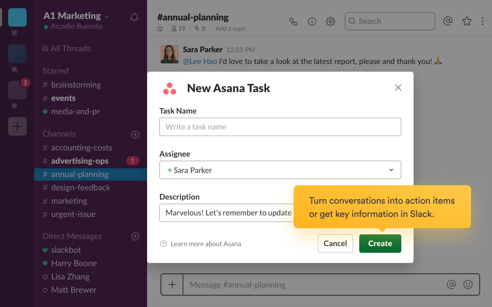screenshot of Slack