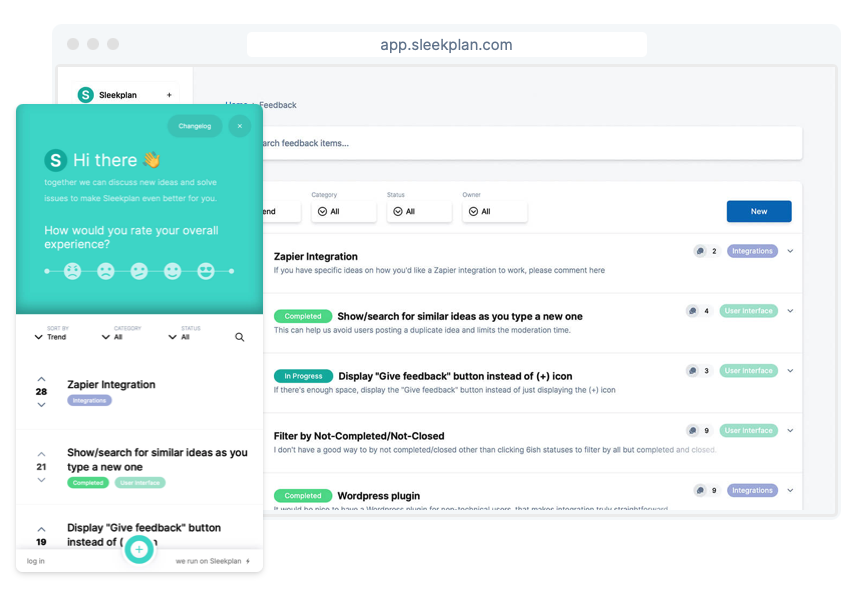 screenshot of Sleekplan