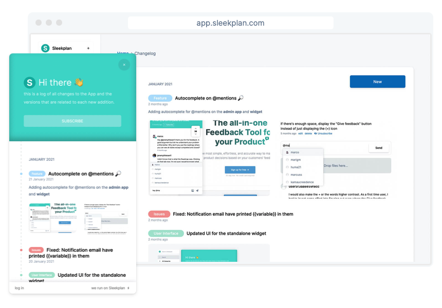 screenshot of Sleekplan