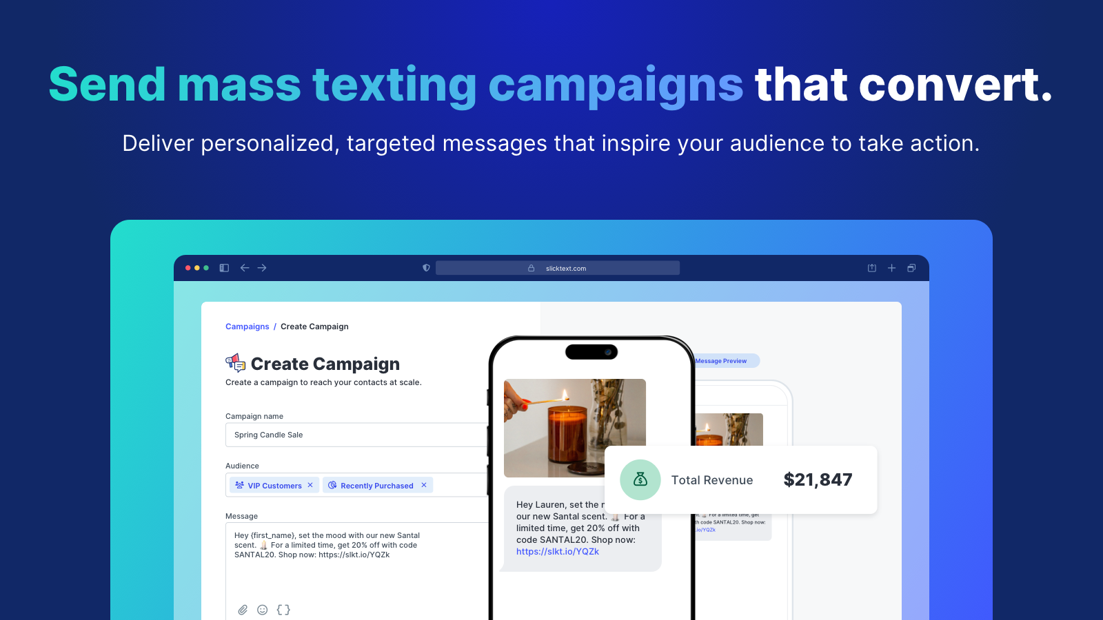 screenshot of SlickText