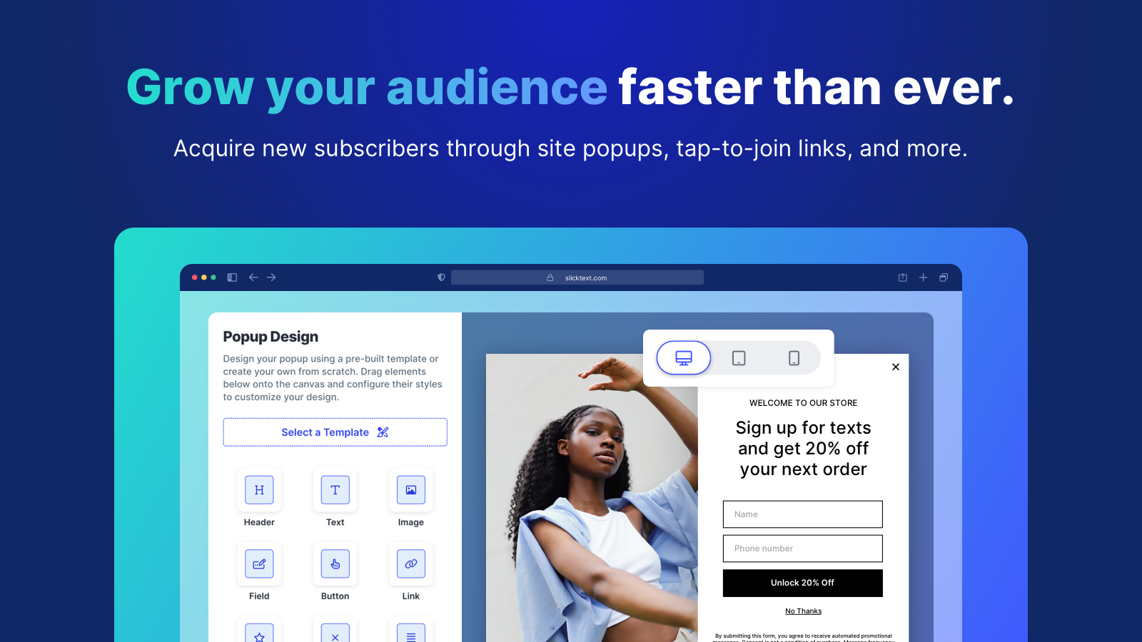 screenshot of SlickText