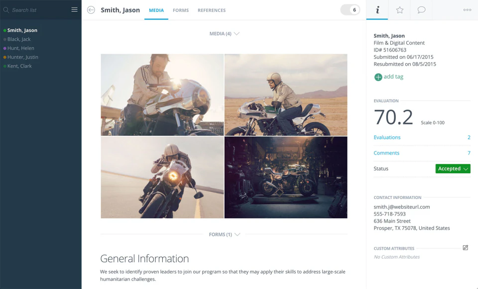 screenshot of SlideRoom