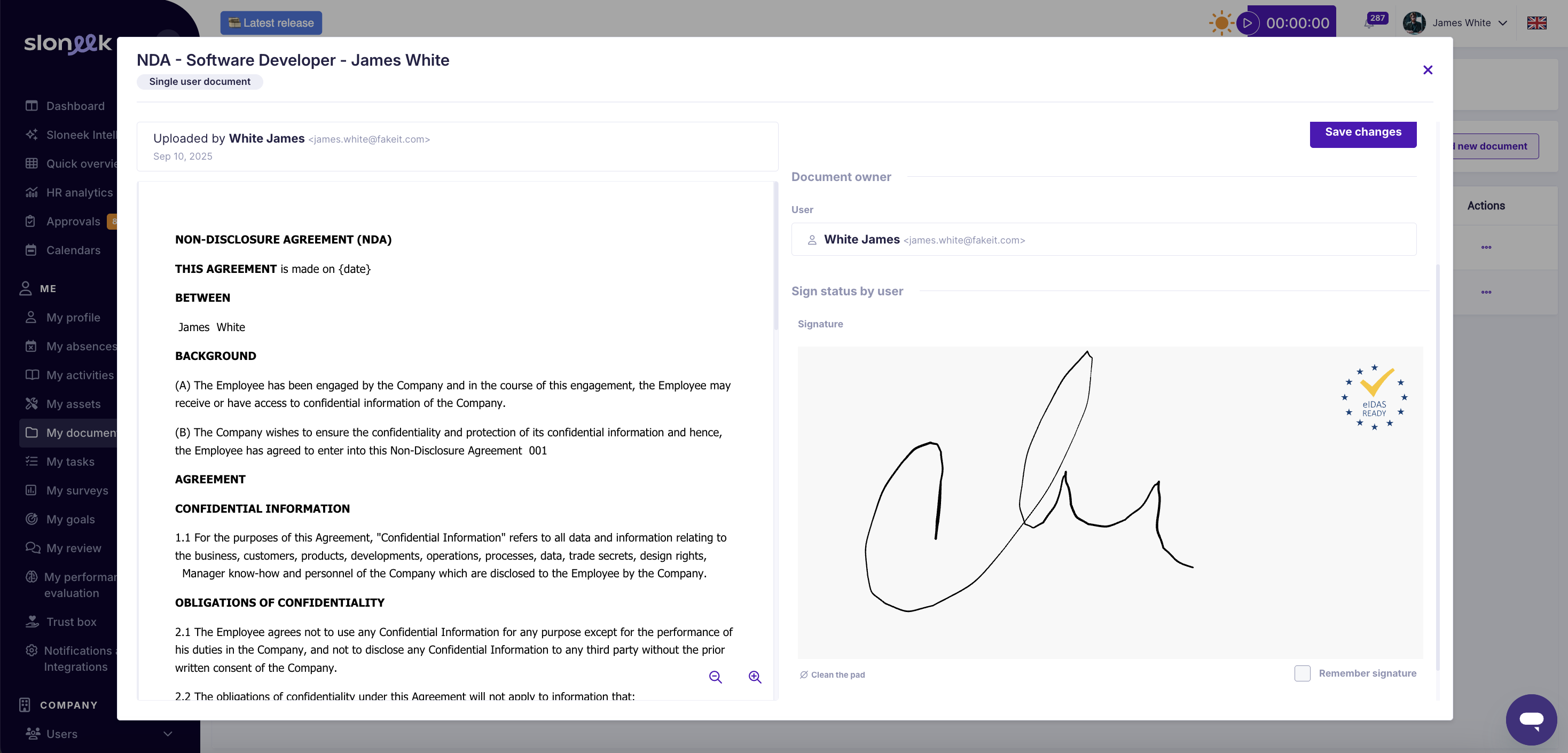 screenshot of Sloneek