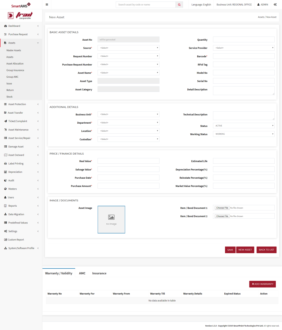 screenshot of SmartAMS