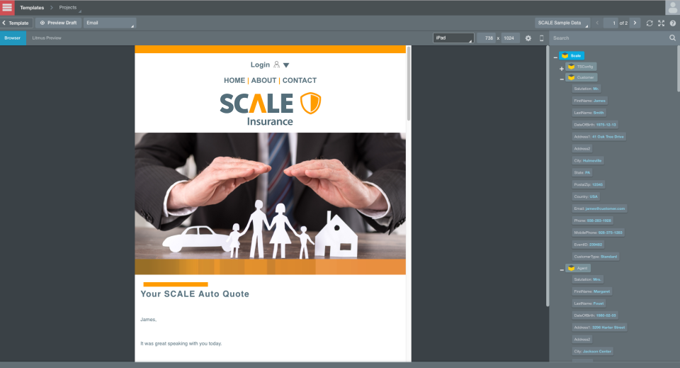 screenshot of SmartCOMM