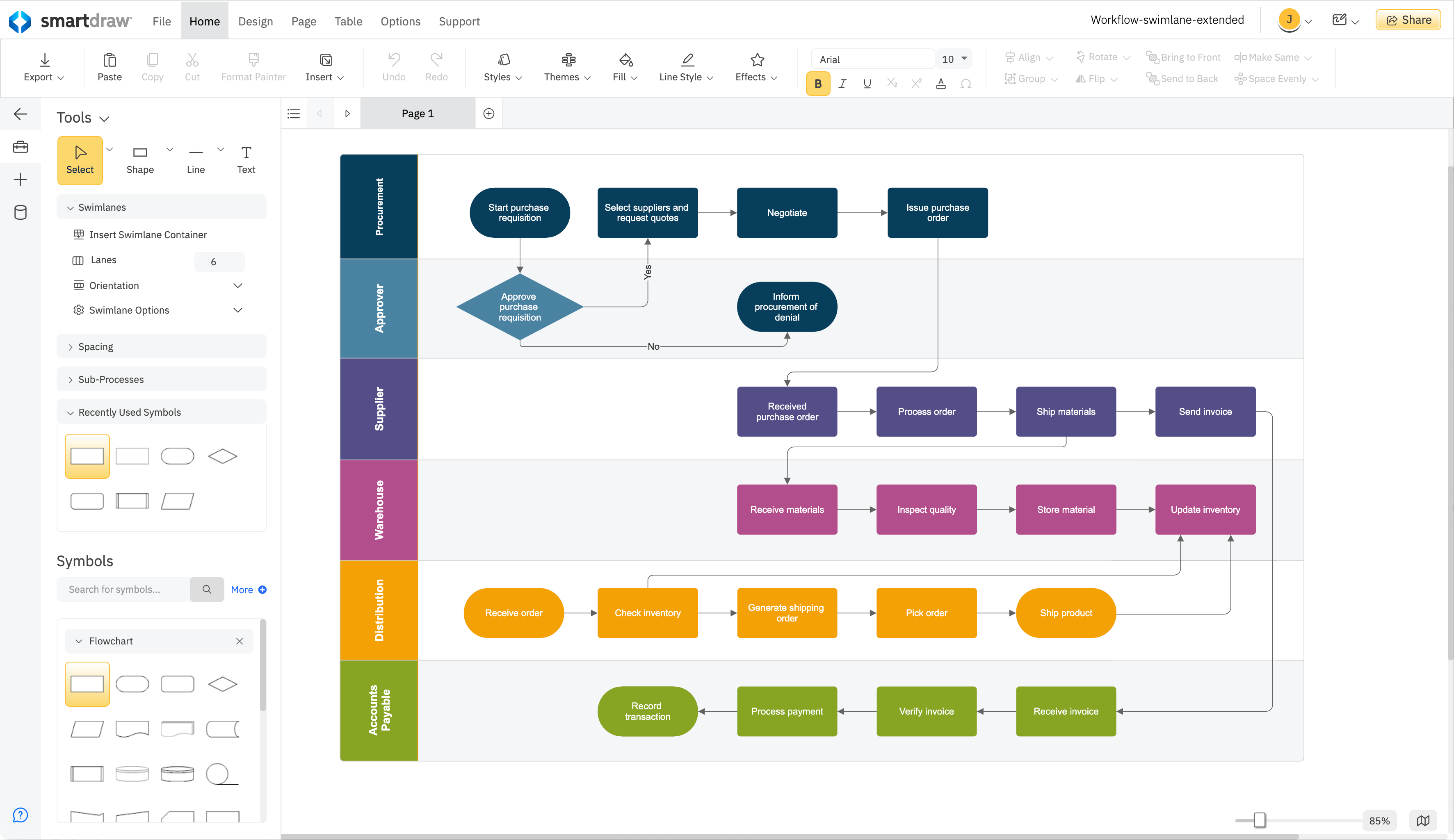 screenshot of SmartDraw