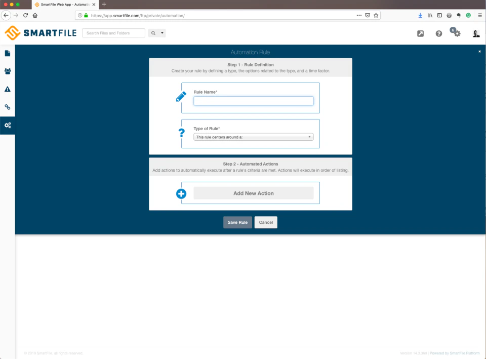 screenshot of SmartFile
