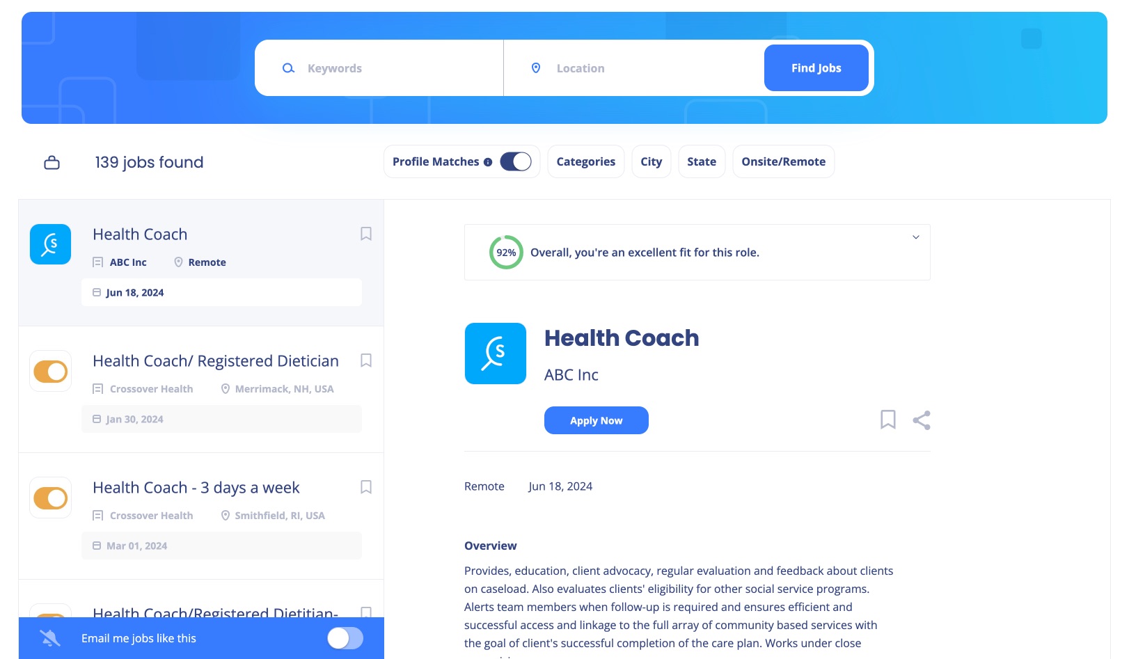 screenshot of SmartJobBoard