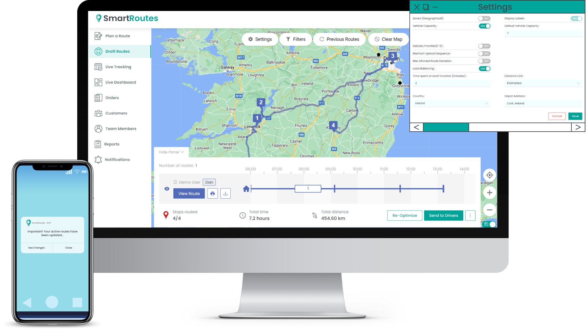 screenshot of SmartRoutes