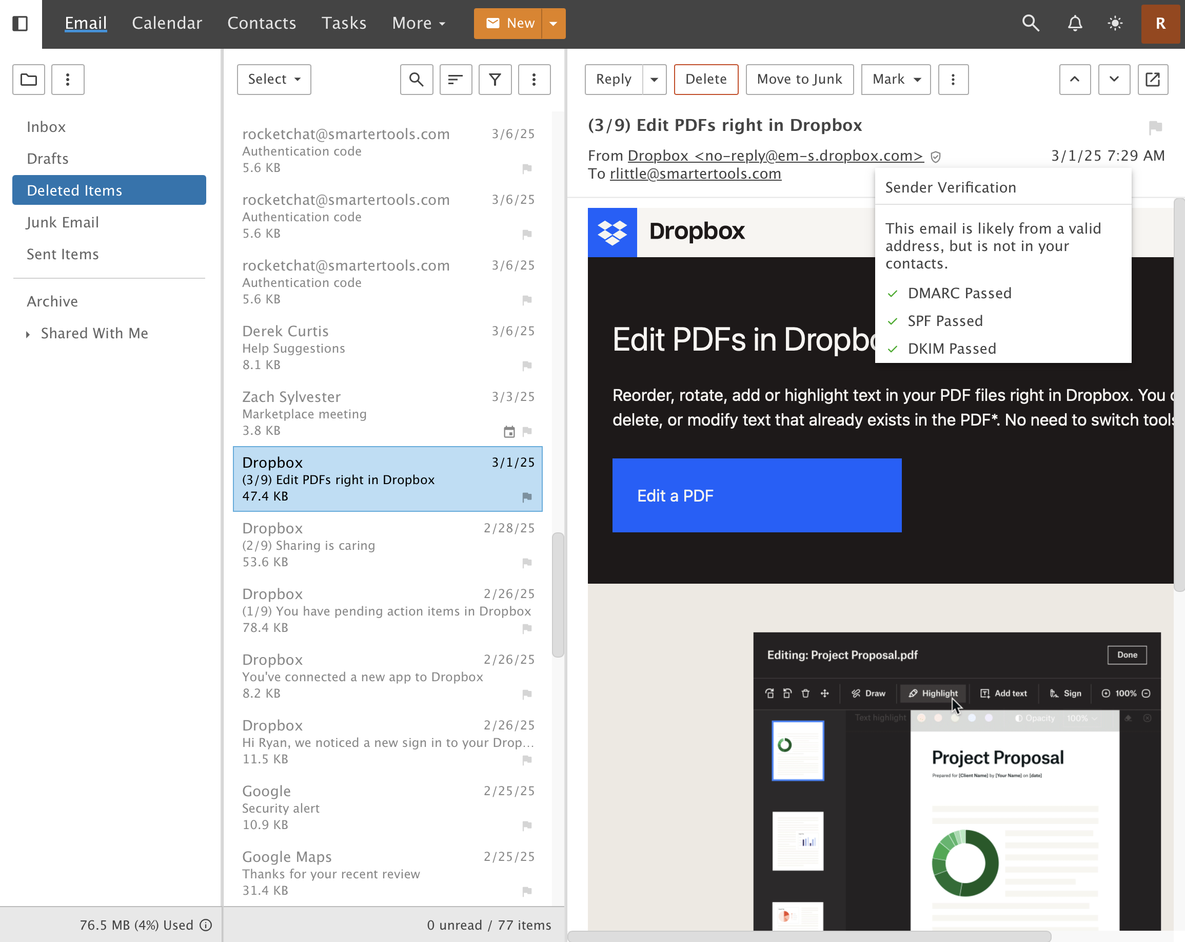 screenshot of SmarterMail