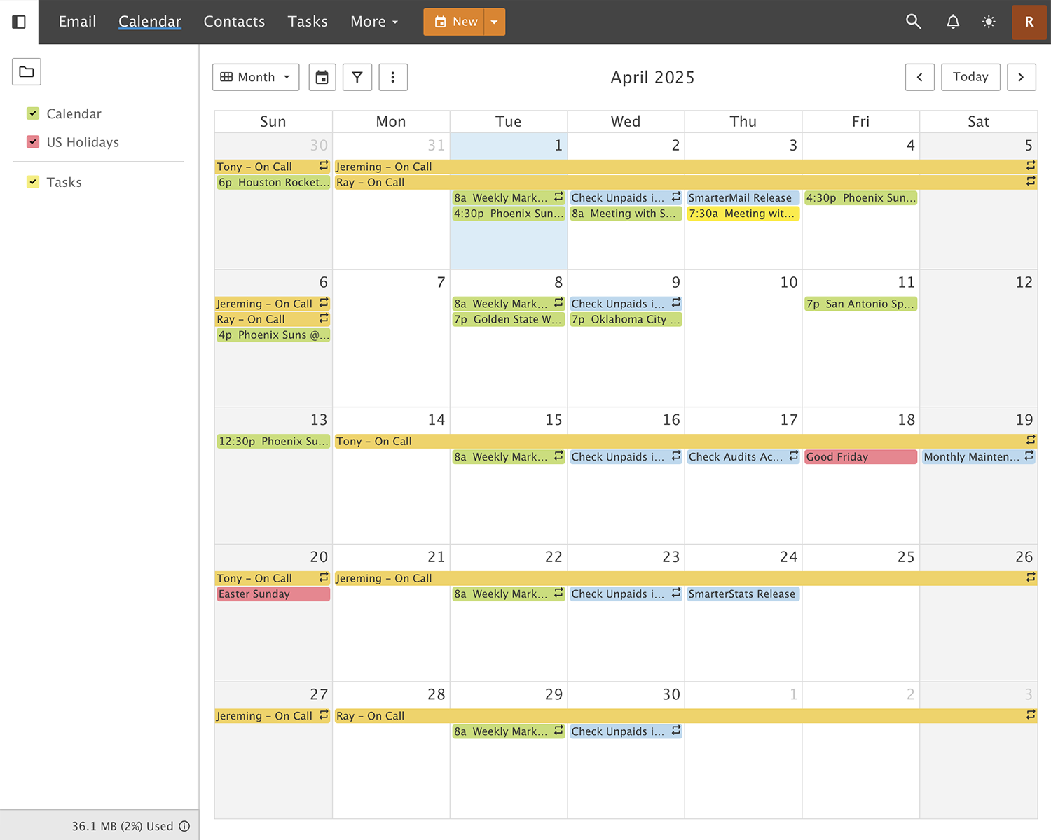 screenshot of SmarterMail