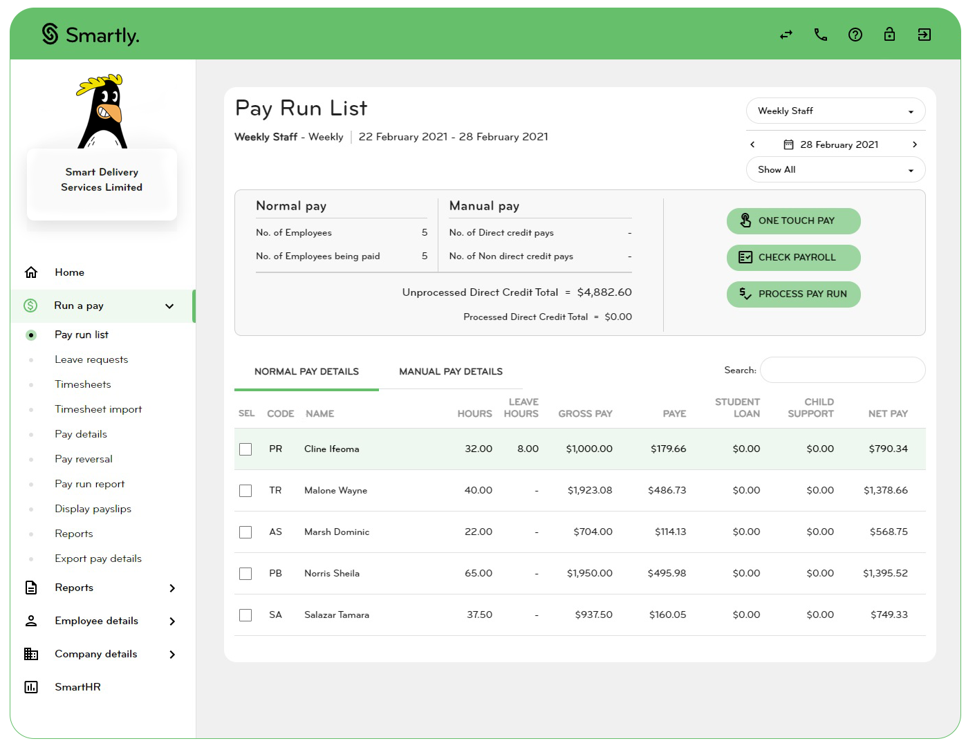 screenshot of Smartly