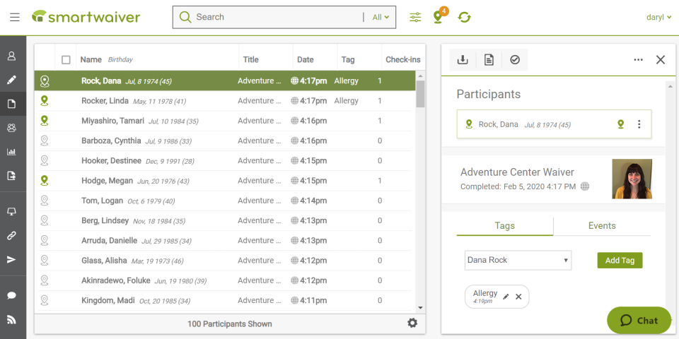 screenshot of Smartwaiver