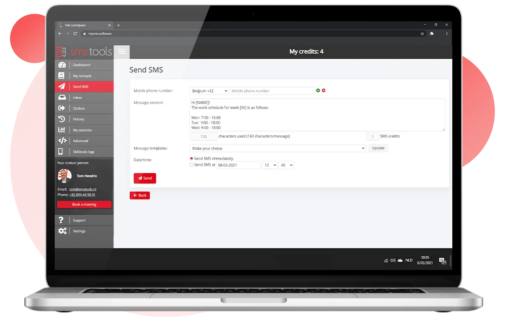 screenshot of Smstools