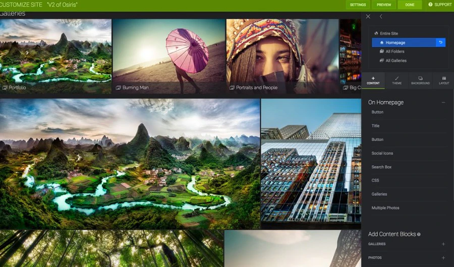 screenshot of SmugMug