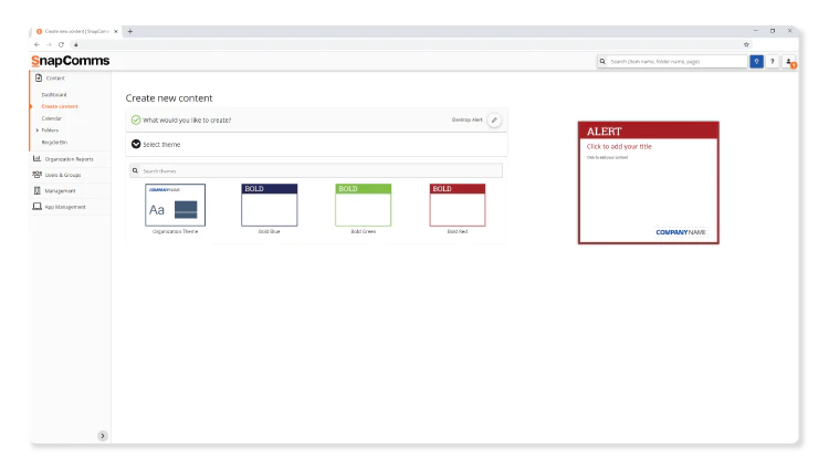 screenshot of SnapComms