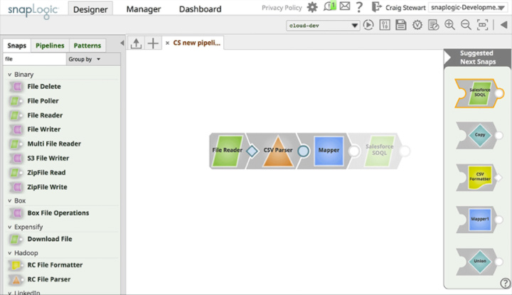 screenshot of SnapLogic