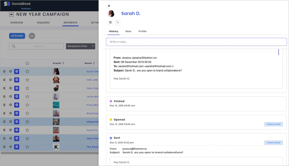 screenshot of SocialBook