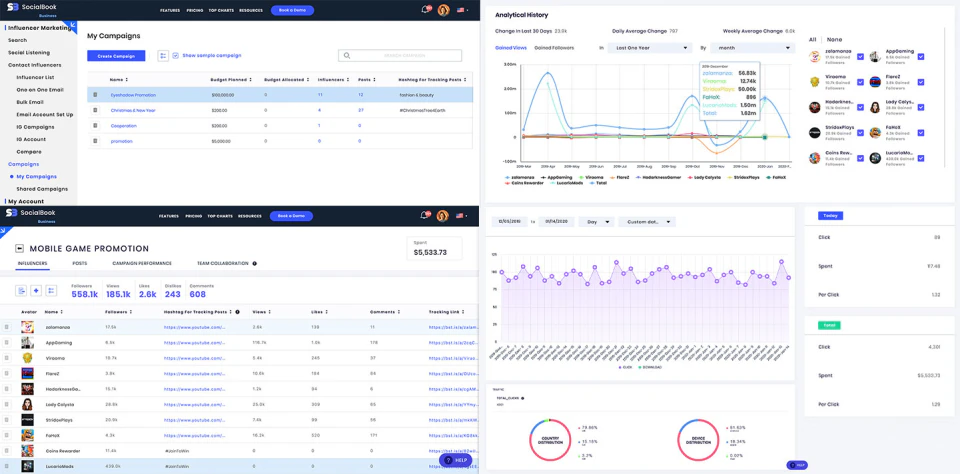 screenshot of SocialBook
