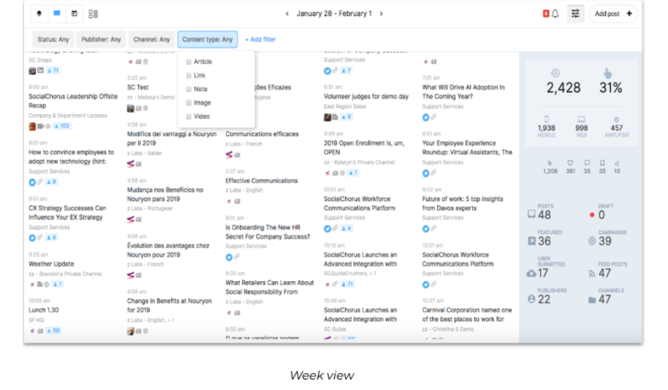 screenshot of SocialChorus