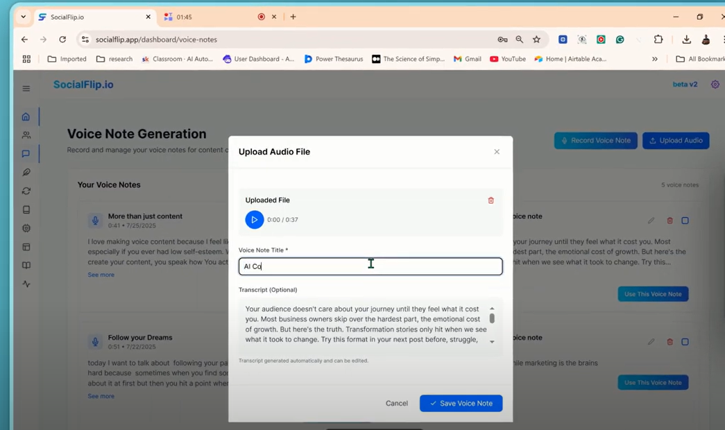 screenshot of SocialFlip
