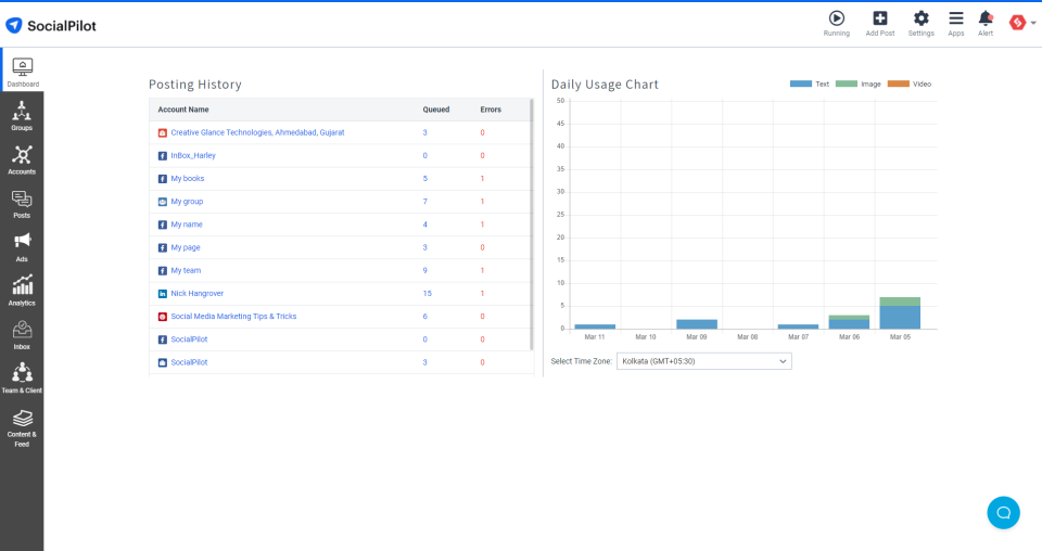 screenshot of SocialPilot