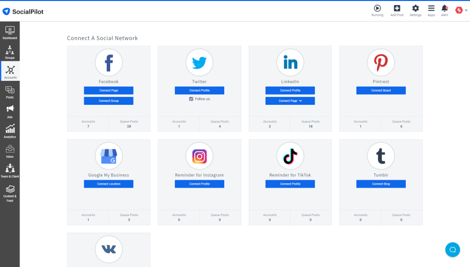 screenshot of SocialPilot