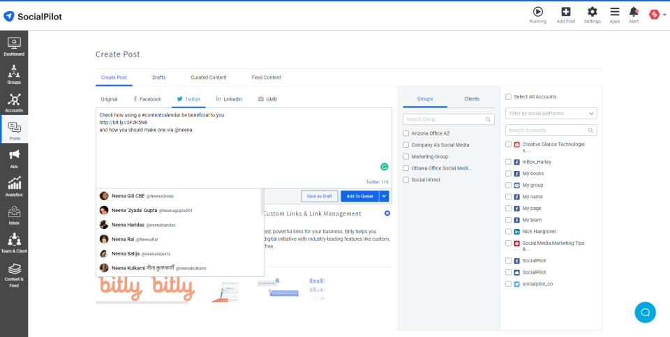 screenshot of SocialPilot