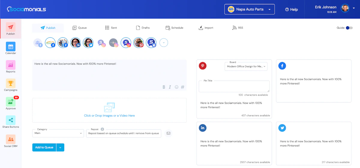 screenshot of Sociamonials