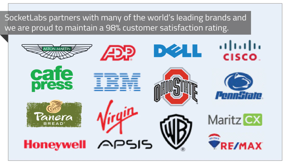 screenshot of SocketLabs