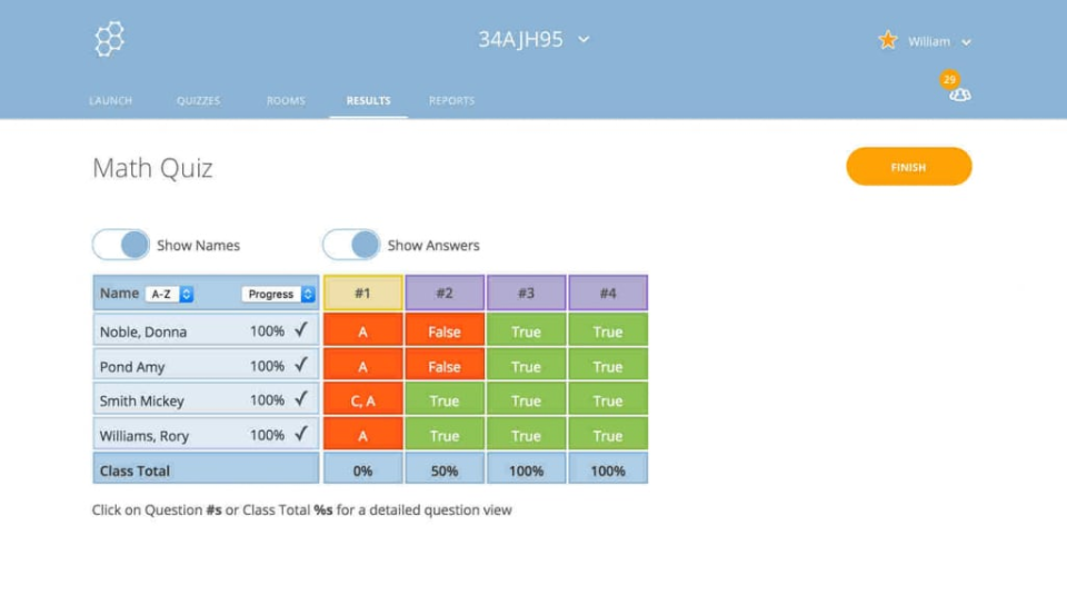 screenshot of Socrative