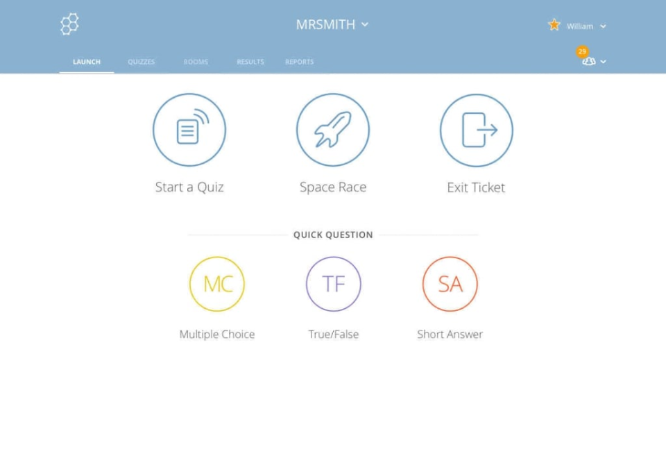 screenshot of Socrative