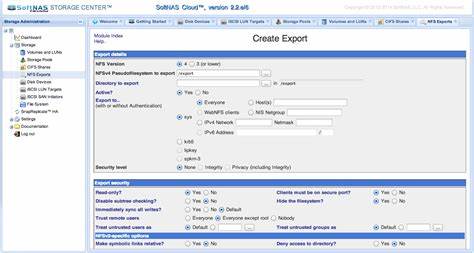 screenshot of SoftNAS