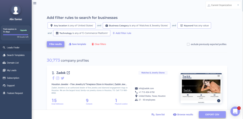screenshot of Soleadify