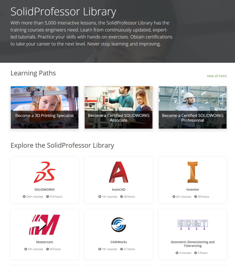 screenshot of SolidProfessor