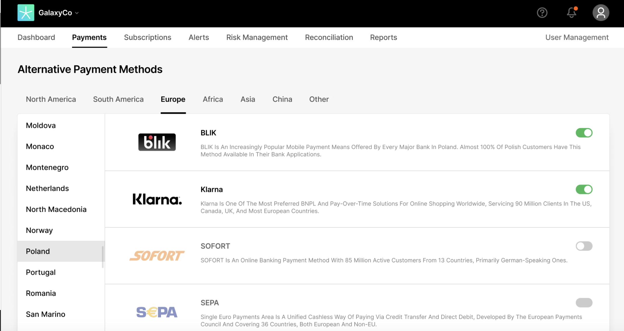 screenshot of Solidgate