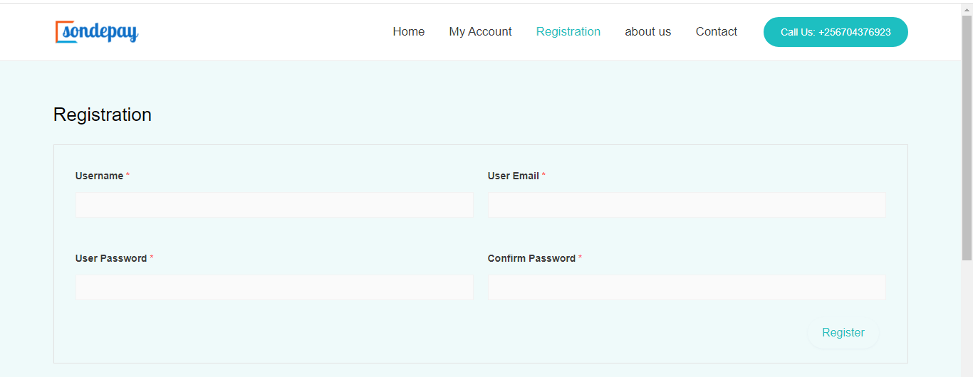 screenshot of Sondepay